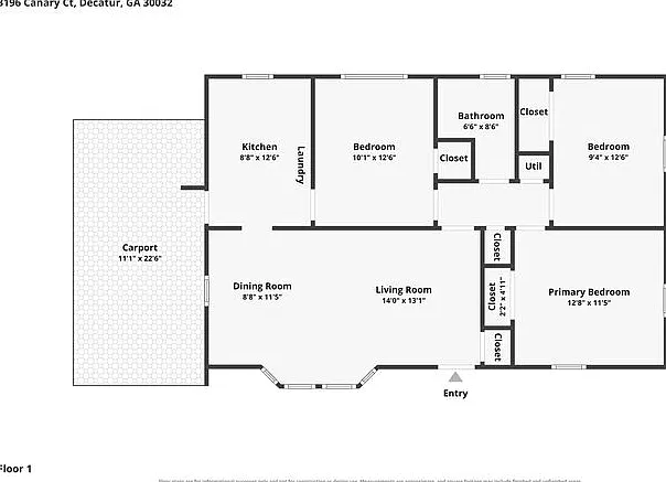 3 bed, 1.0 bath, 1025 sqft, $1,595 — Photo 2