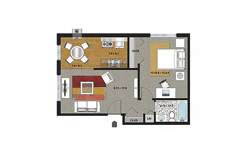 Floor plan 1 Bedroom