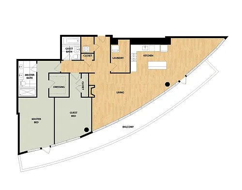 Floor plan Tower 2 Bed/2 Bath-PH 7