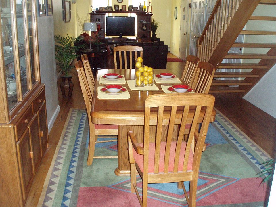 View into the dining and living rooms from the kitchen
