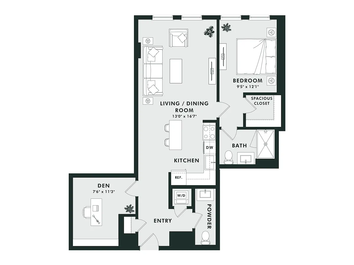 Floor plan C11.1 | 1 Bed | 1 Bath | Den