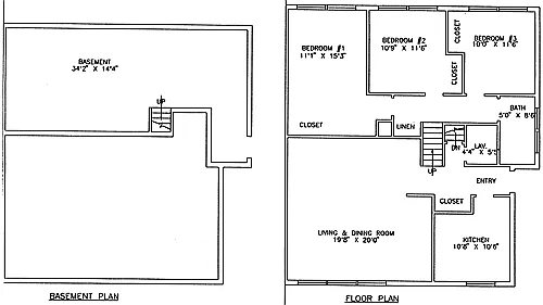 Floor plan South Pointe 3bd/1.5ba Duplex w/ Carport & Basemen
