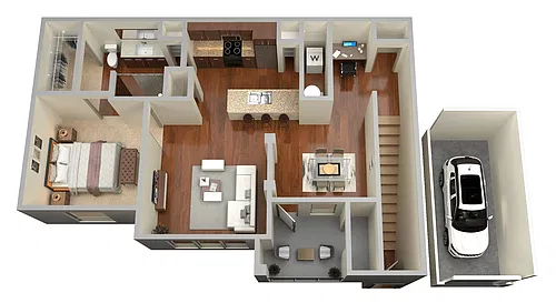 Floor plan 1 bed / 1 bath - A3