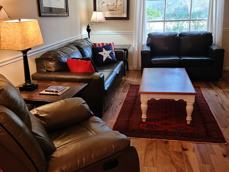 Living room over looking courtyard
