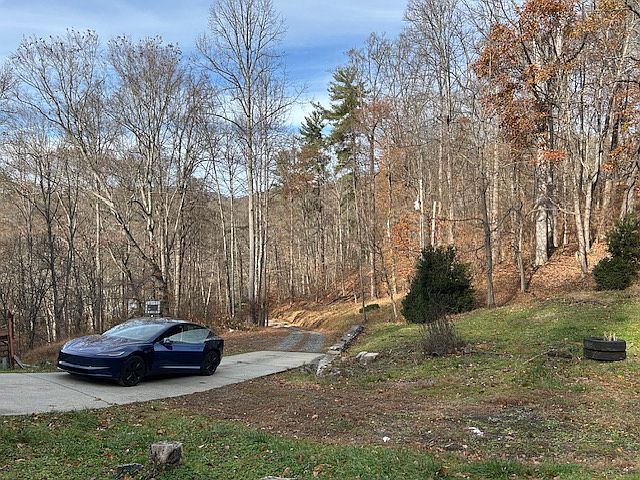 looking down the driveway