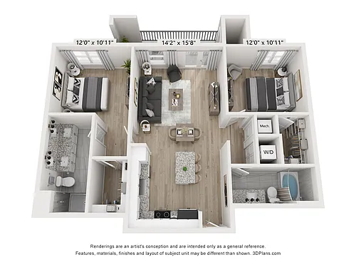 Floor plan Silvington 2BD 2BA