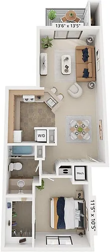 Floor plan One Bedroom