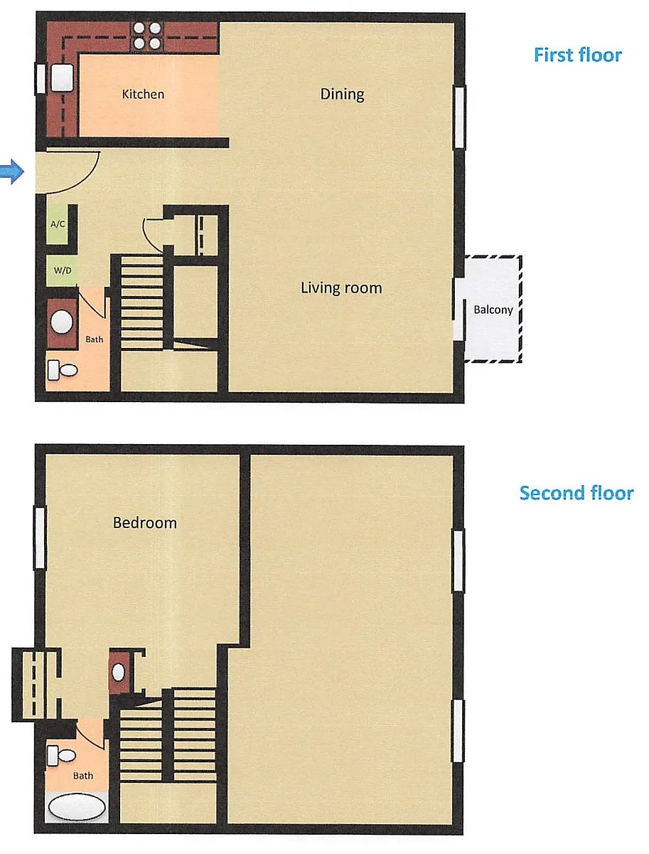 Floor plan 1 Bedroom Loft
