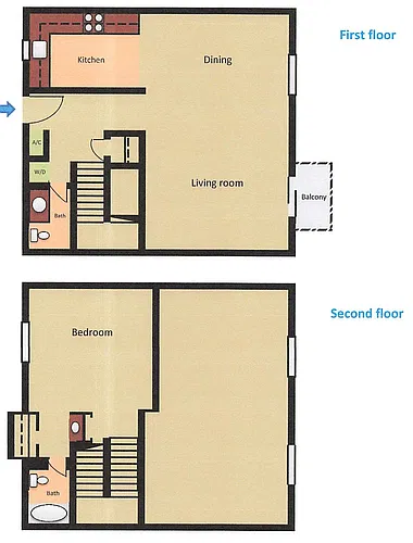 Floor plan 1 Bedroom Loft
