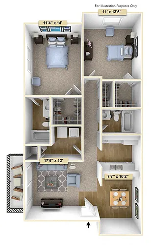 Floor plan Two Bedroom Spruce