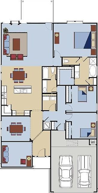 Kitchen opens to family room