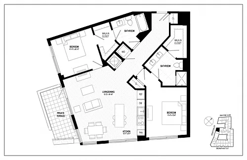 Floor plan 2 Bed/2 Bath-C07