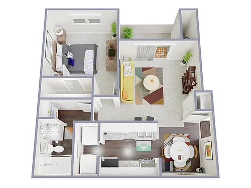 Floor plan 1 Bed, 1 Bath