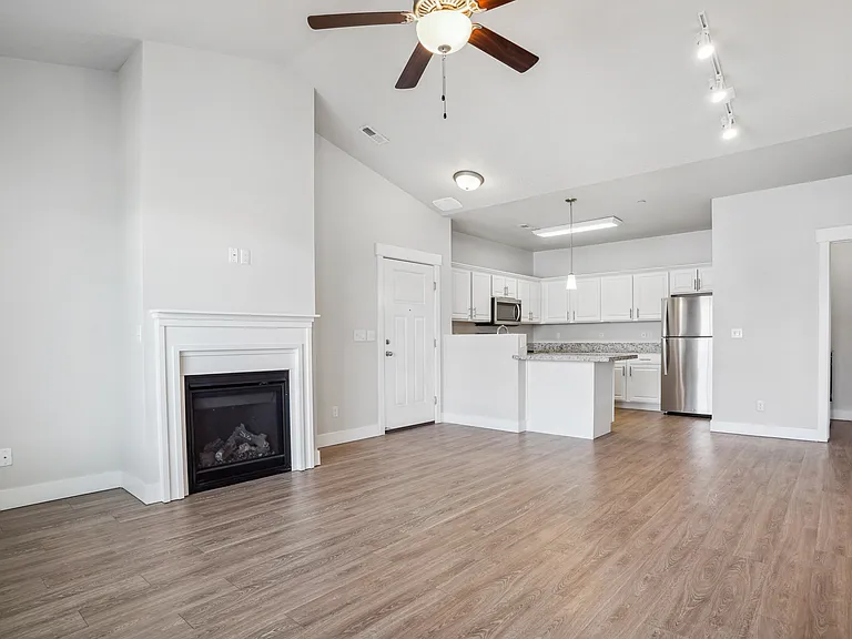 2 bedroom 2 bath apartment home with vaulted ceilings and fireplace
