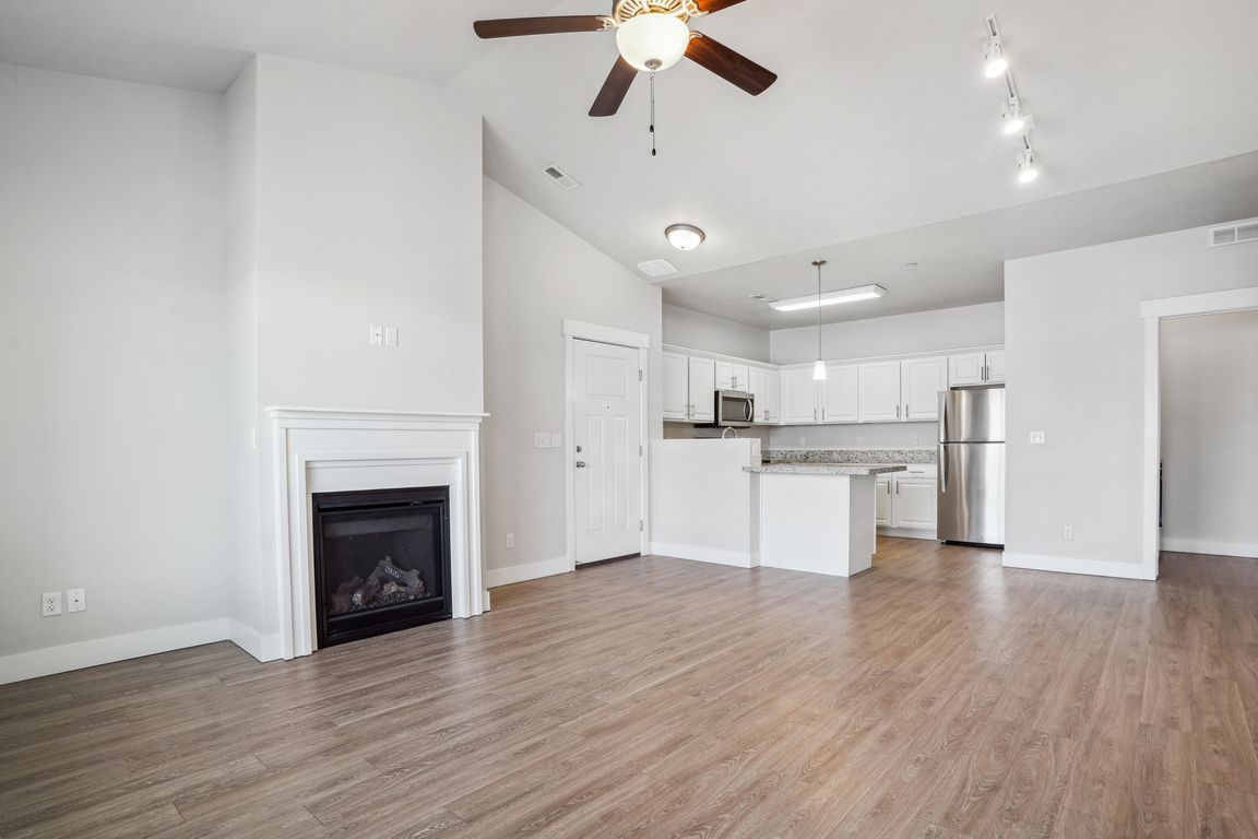 2 bedroom 2 bath apartment home with vaulted ceilings and fireplace