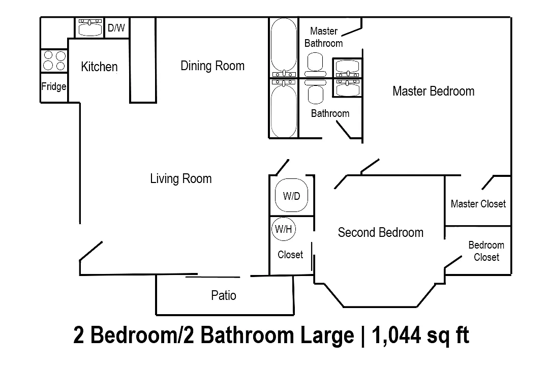 Floor plan Two Bedroom Large