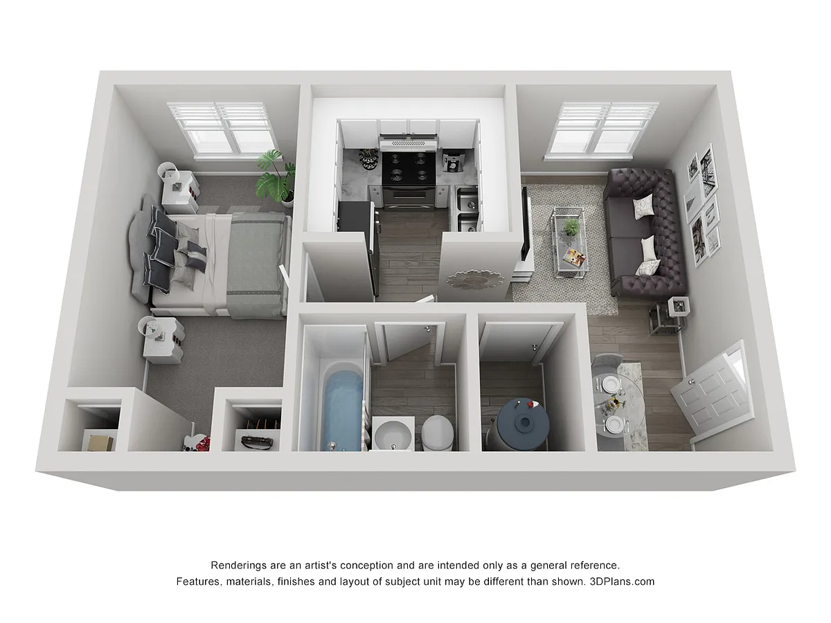 Floor plan One Bedroom 1 Bath