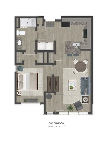 Floor plan 1 Bedroom, 1 Bathroom