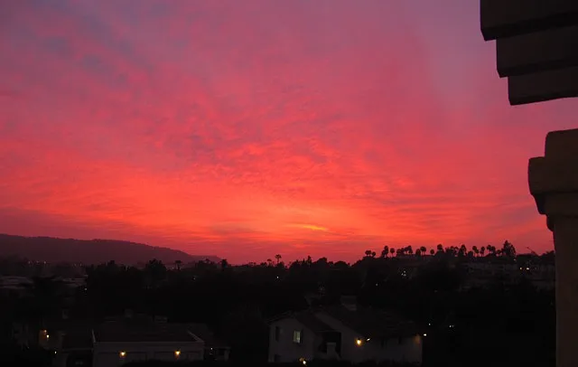 Great way to end the day. View from the balcony toward the ocean.