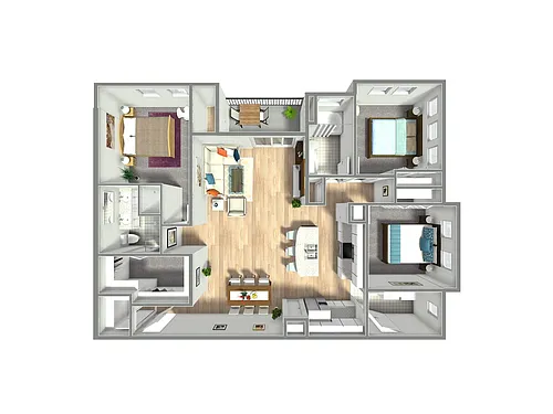 Floor plan 3X2 C - Attached Garage