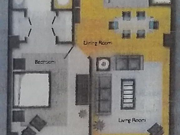 Unit 225 Sky Sail Condominium floor plan.