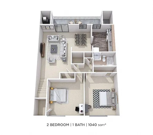 Floor plan Two Bedroom - 1,030 sqft