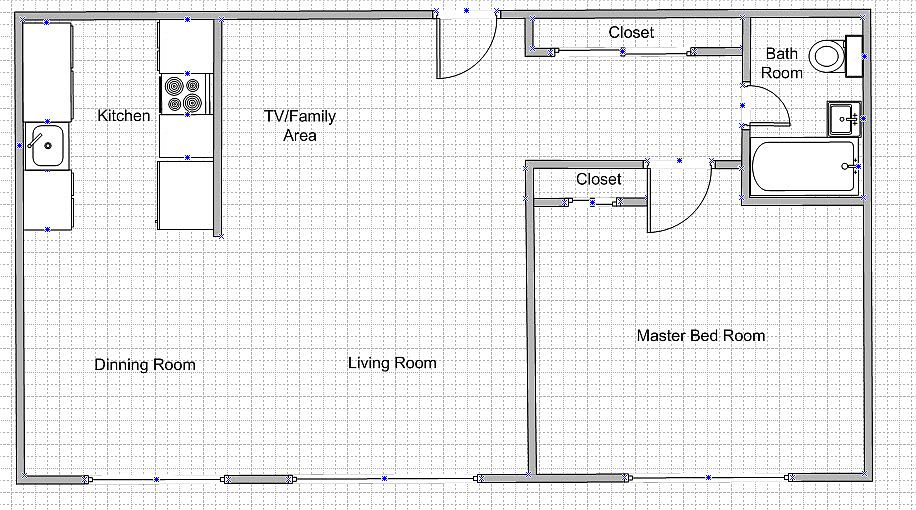 1 Bedroom Floor Plan.