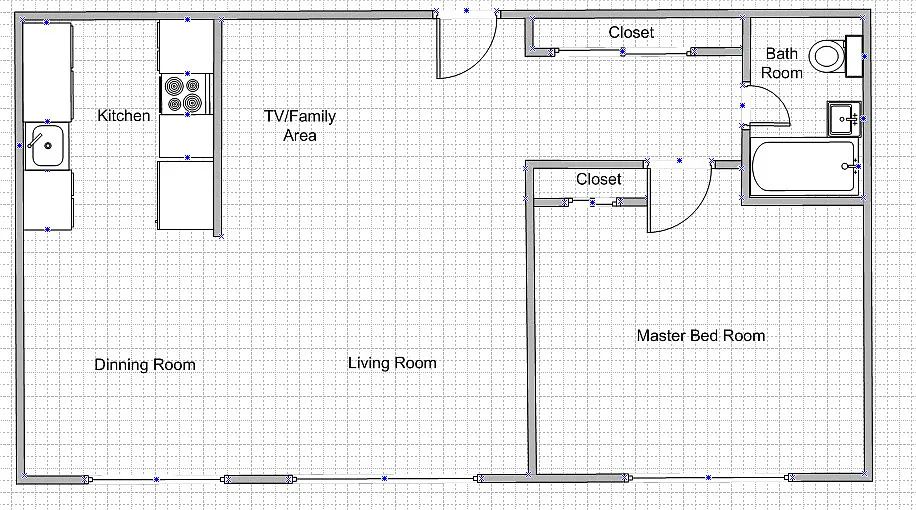 1 Bedroom Floor Plan.