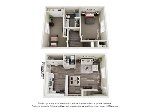 Floor plan 2 Bed 1.5 Bath