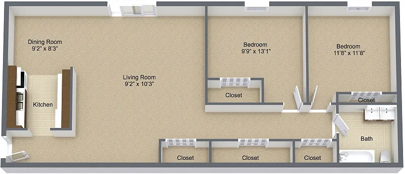 Floor plan Two Bedroom Upper