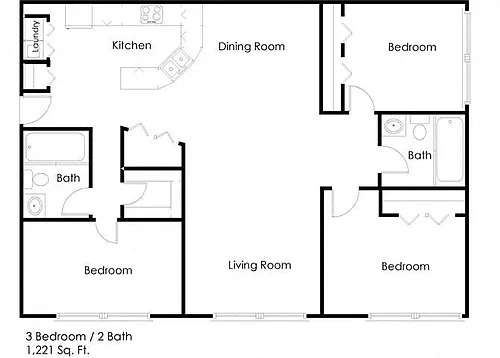 Floor plan Three Bedroom