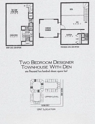 Floor plan Designer Townhouse w/ Den