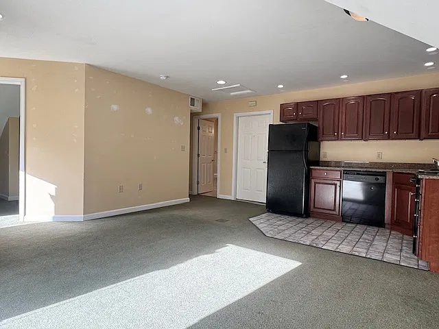 Bedroom on the left, bath on the right