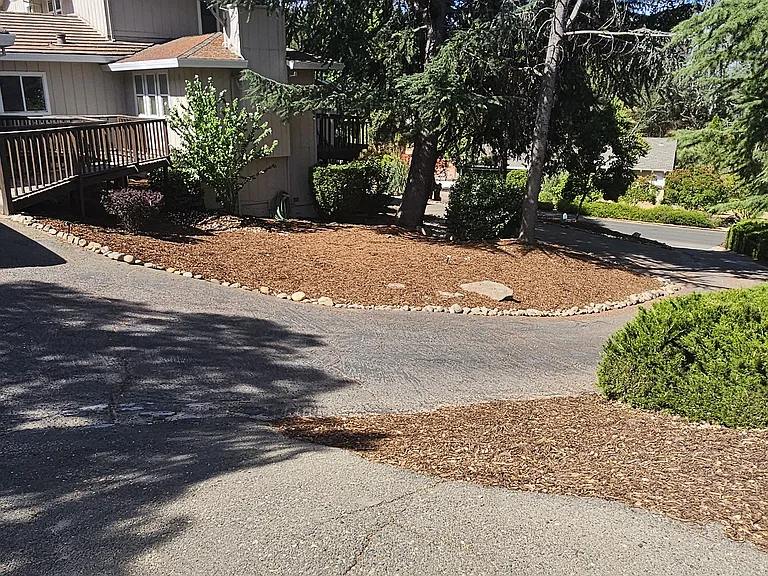 Top of driveway, looking towards road
