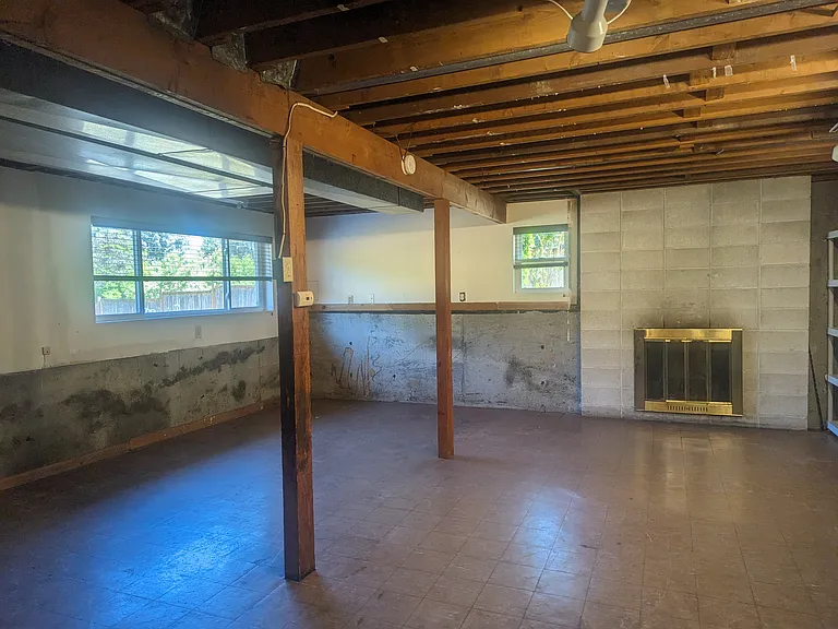 Partially finished basement