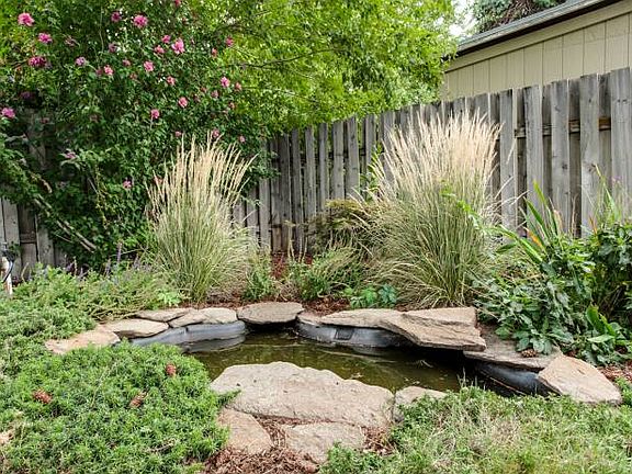 Water feature in garden