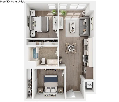 Floor plan L - 1 Bedroom 1 Den