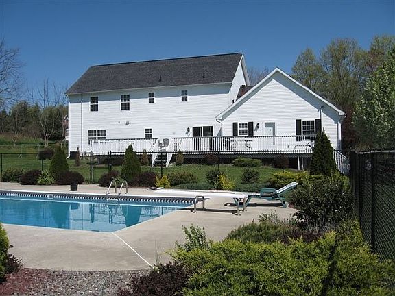 Back view of 50 foot inground Pool, and house 78 feet long, 1000 sq ft deck