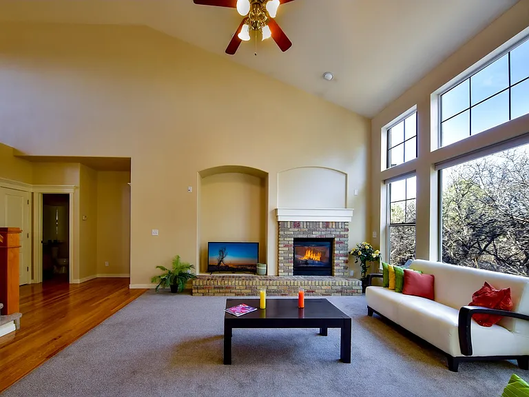 Living room with fireplace