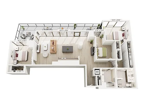 Floor plan 3B-4