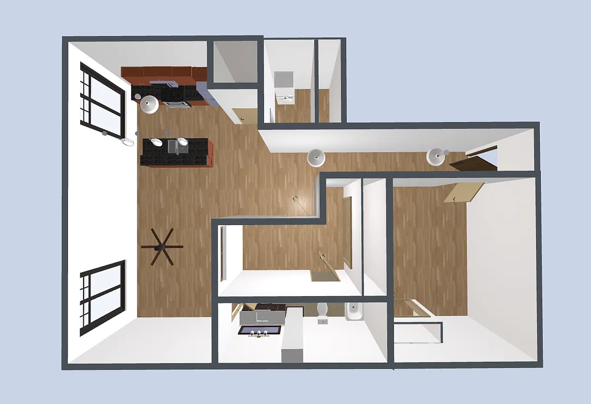 Floor plan 2 bed-1 bath