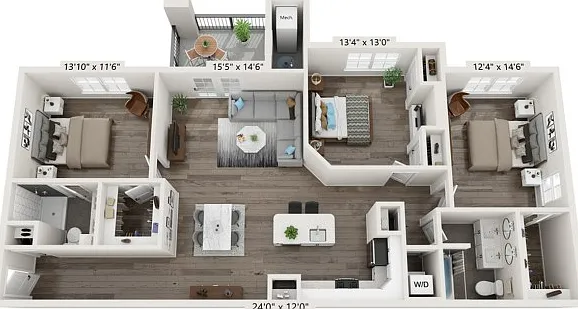 The Reserve on East 3 Bedroom The Reserve on East 3 Bedroom