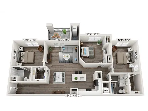 Floor plan 3 BD