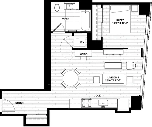 Floor plan One Bed 09