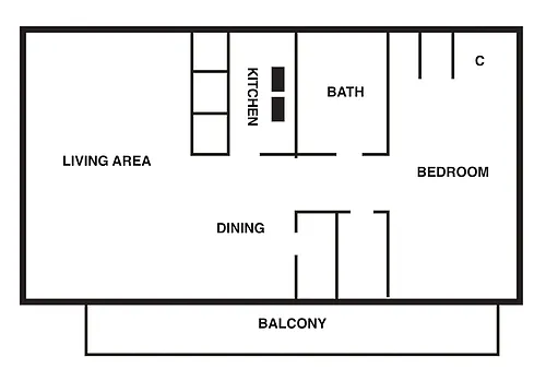 Floor plan 1 bedroom