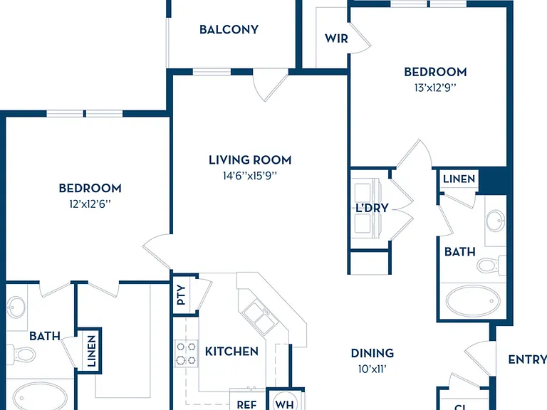 2 Bedroom | 2 Bath | 1186 SF | Renovated 2 Bedroom | 2 Bath | 1186 SF | Renovated