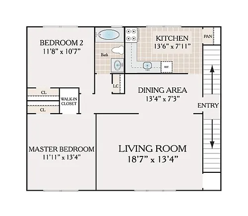 Floor plan 2 Bedroom Deluxe