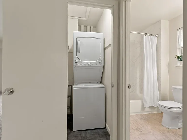 Stackable washer/dryer in each one-bedroom floor plan