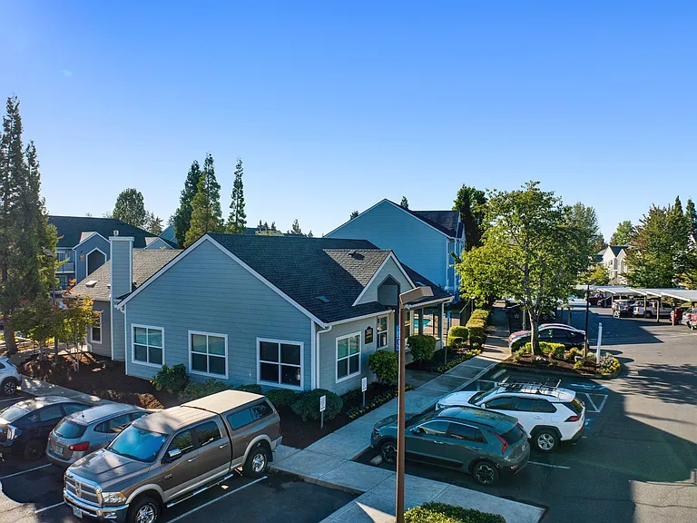 side view exterior of clubhouse Aloha Oregon Quatama Village Apartments