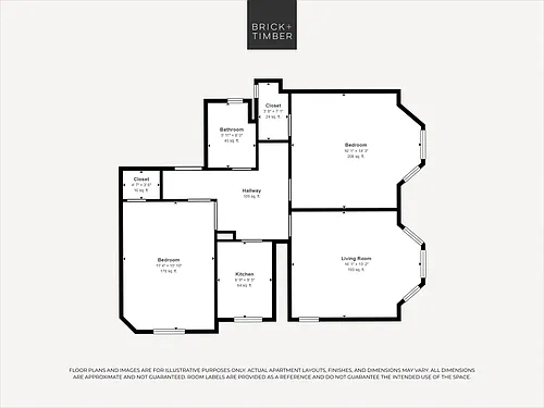 Floor plan 2 Bedroom 1 Bath